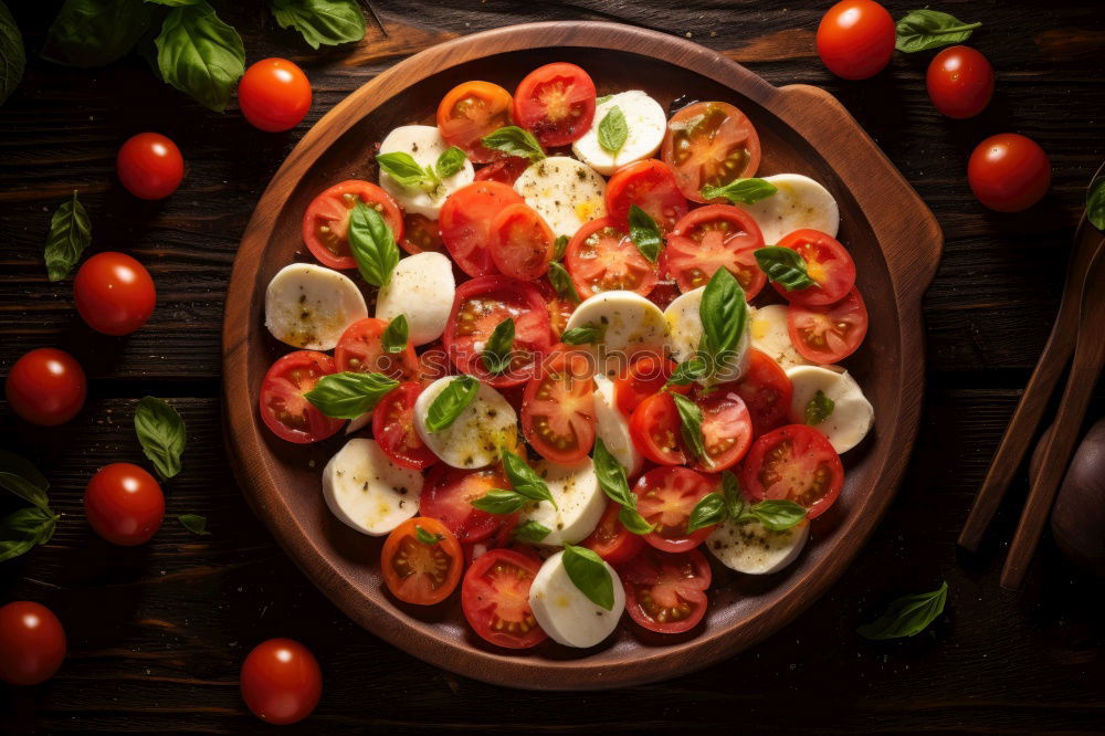 Similar – Whole wheat pasta, basil, tomatoes and garlic