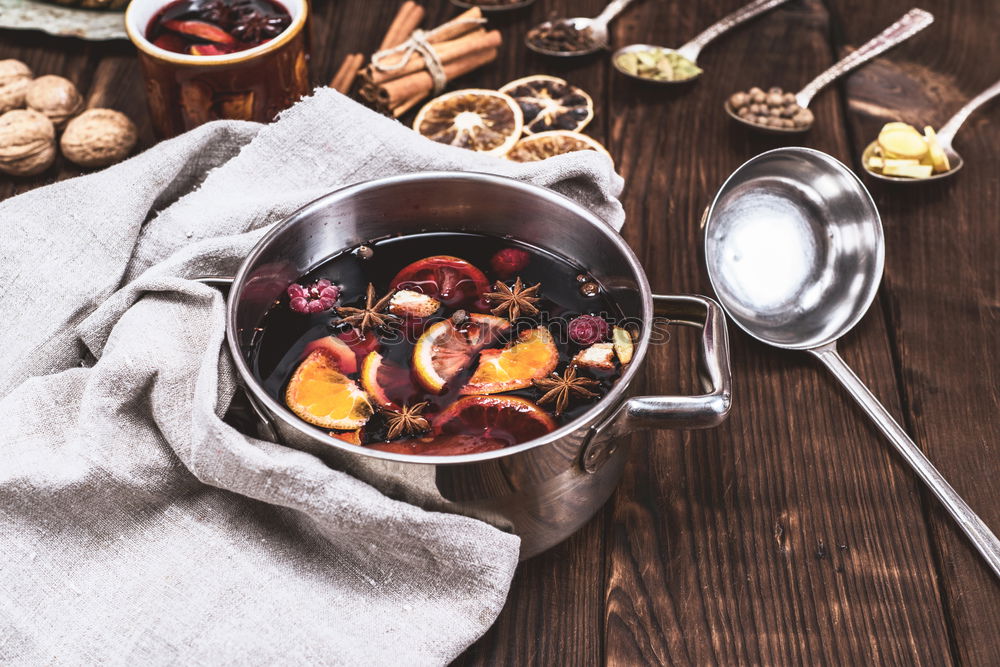 Similar – mulled wine in a pan Fruit