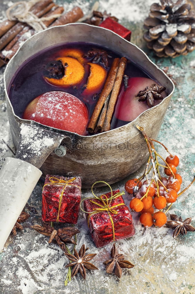 Similar – Image, Stock Photo Mulled wine with dried fruit, cinnamon and aniseed