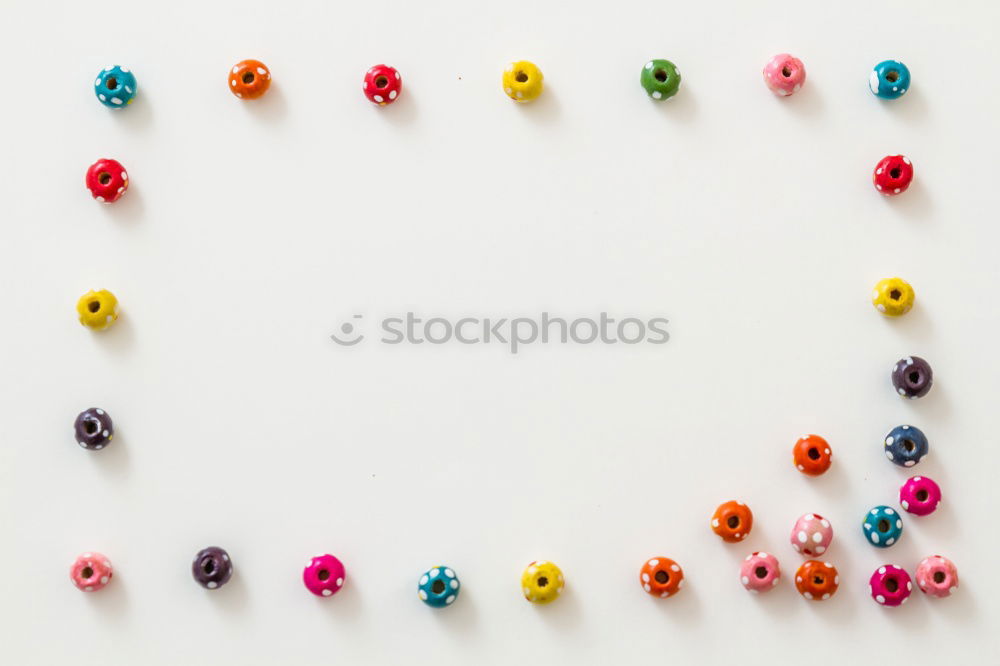 Image, Stock Photo Number 3 laid out of small chocolate candies with colored sugar sprinkles on white background