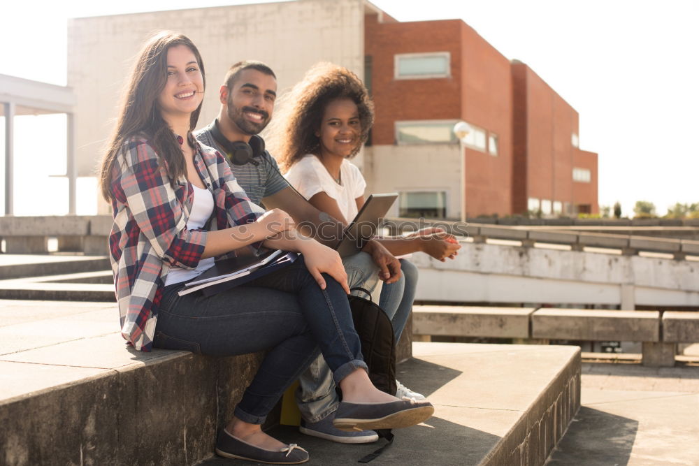 Similar – Image, Stock Photo Company of young black people on street