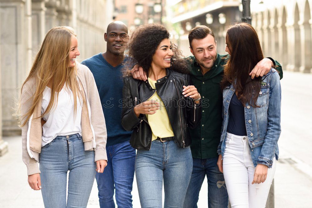 Image, Stock Photo Group of friends having fun together outdoors
