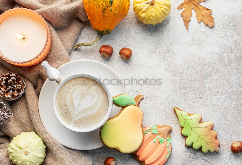 Similar – Image, Stock Photo Pumpkin spice latte coffee