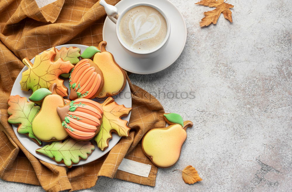 Similar – Image, Stock Photo Coffee or tea and tropical fruit plat on white bed