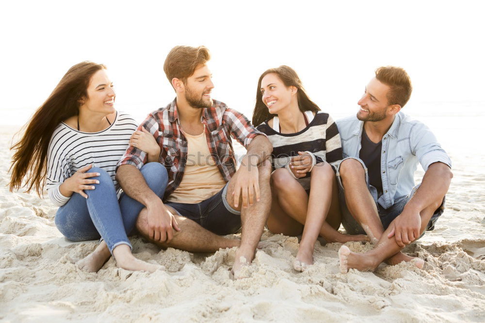 Similar – Image, Stock Photo Group of young people together outdoors in urban background.