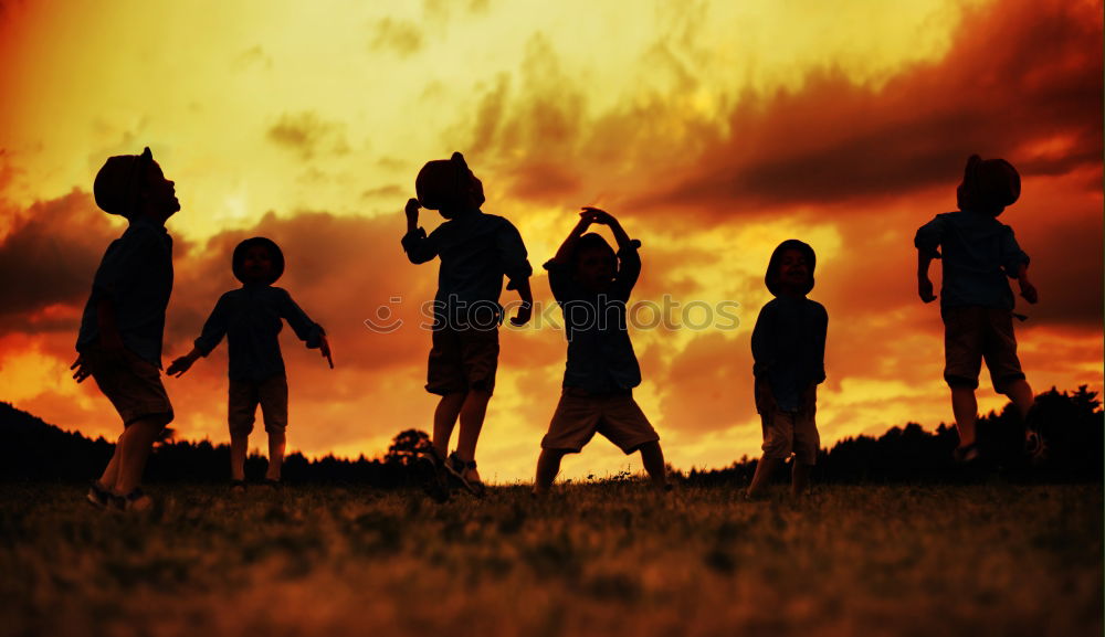 Similar – Happy brother and sister playing outdoors