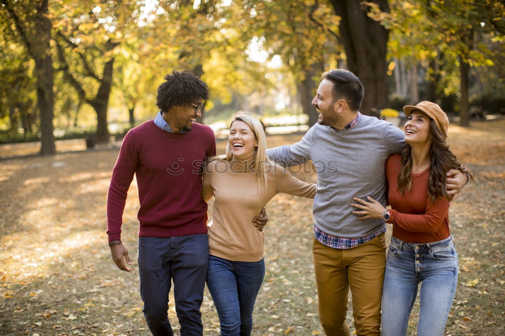 Similar – Image, Stock Photo Group of multi-ethnic young people walking together