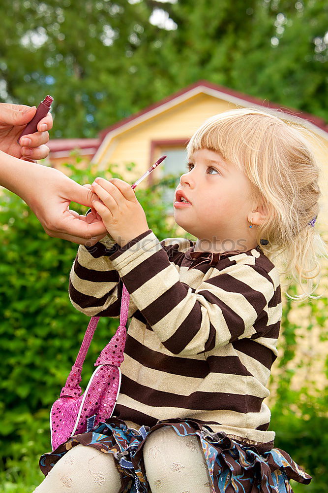Similar – Image, Stock Photo Three happy children playing in the park at the day time.