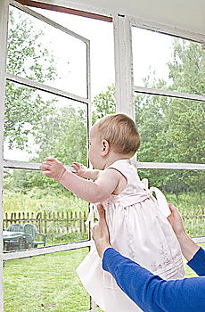 Similar – Image, Stock Photo Child looks curiously into the aquarium