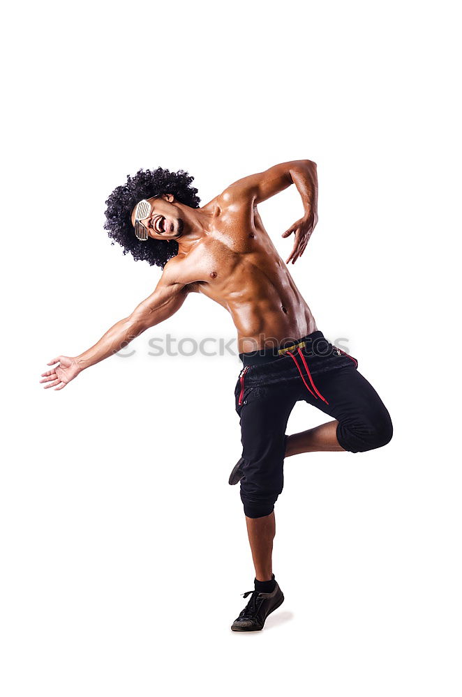 Similar – Woman with afro hair climbing by children’s attractions.