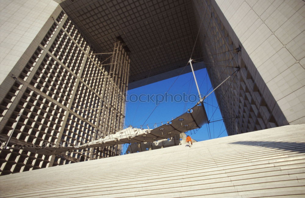 Similar – Image, Stock Photo Man climbing the stairs to the skyscraper