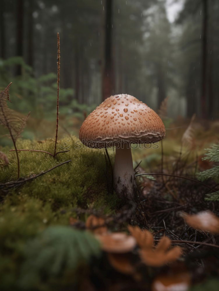 Similar – Image, Stock Photo Upside-down world /Pale mushrooms found in the forest on brown leaves, end of December.