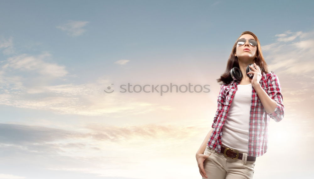 Similar – Cute little girl smiling with sunglasses