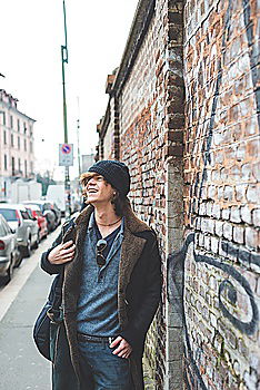 Similar – Image, Stock Photo Man standing at house with graffiti