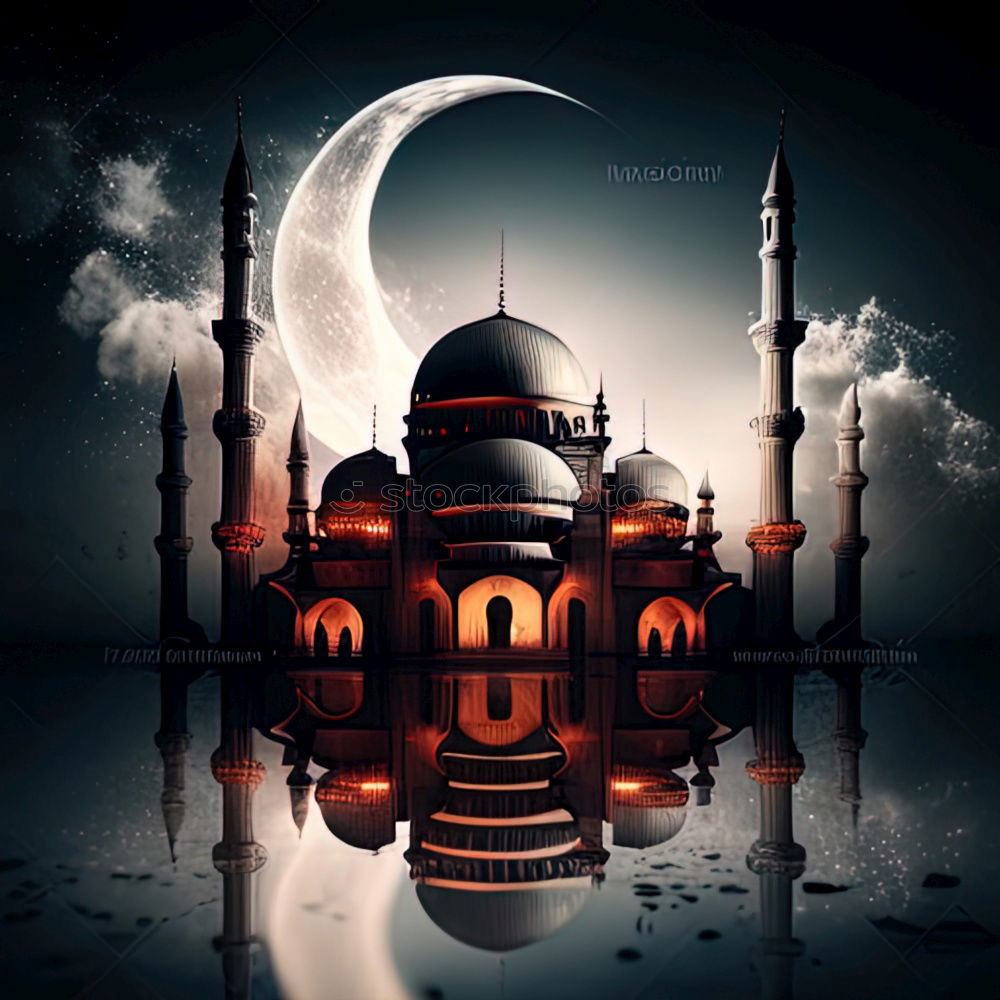 Image, Stock Photo yenidze in dresden in the evening light