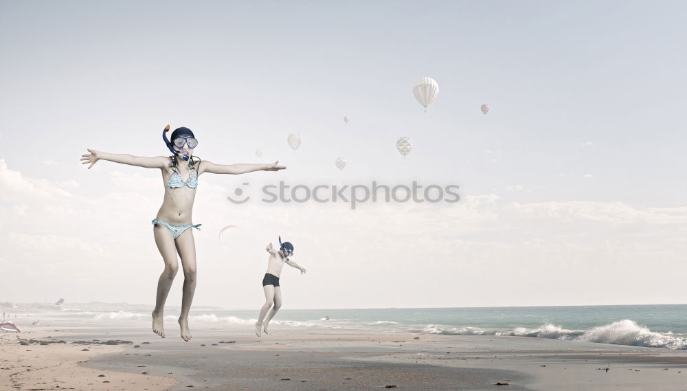 Similar – Image, Stock Photo Man jumps into the water