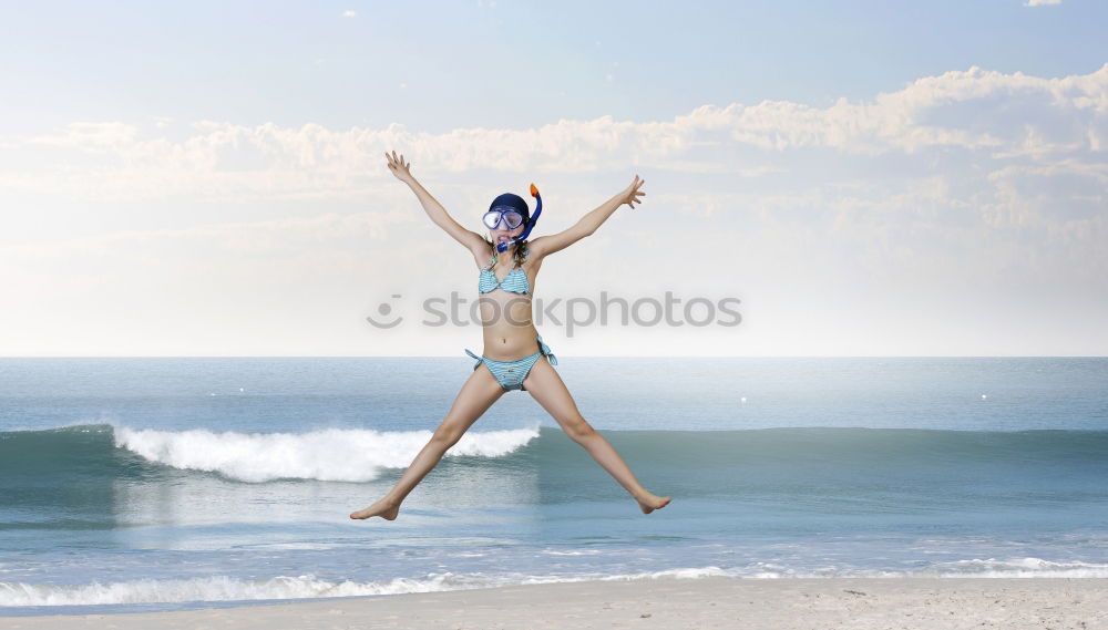 Similar – A young woman sitting under a surfboard