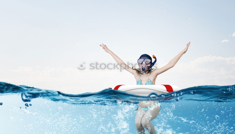 Similar – Image, Stock Photo Woman with closed eyes in water