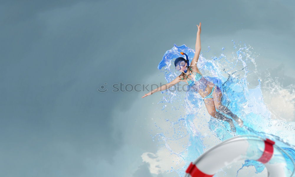 Similar – Young girl diving in swimming pool