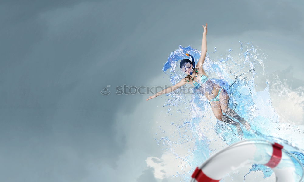 Similar – Young girl diving in swimming pool