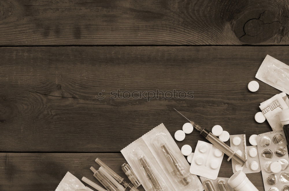 Similar – Green office: notepad with pencil, eraser, sharpener, hole punch and a cup of coffee