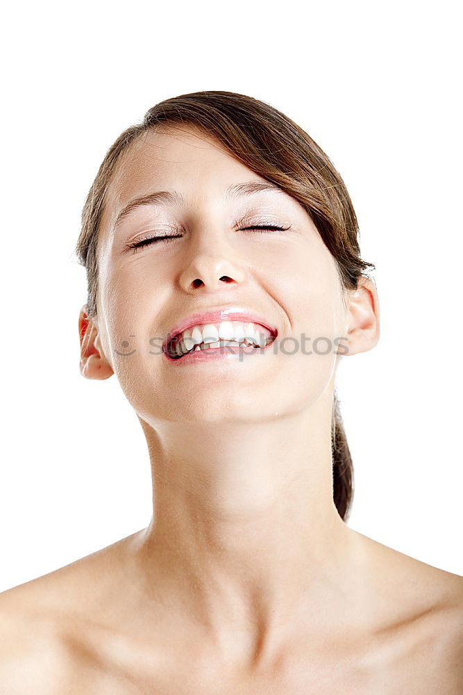 Similar – Image, Stock Photo Young blond woman receiving a head massage in a spa center