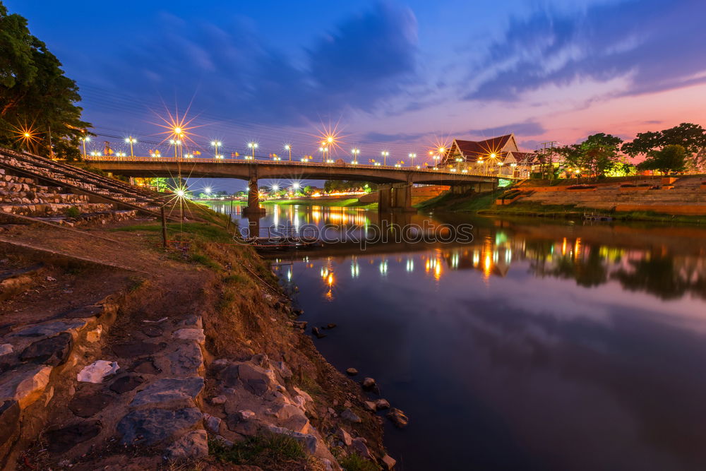 Similar – The Neckar in Heidelberg at the blue hour