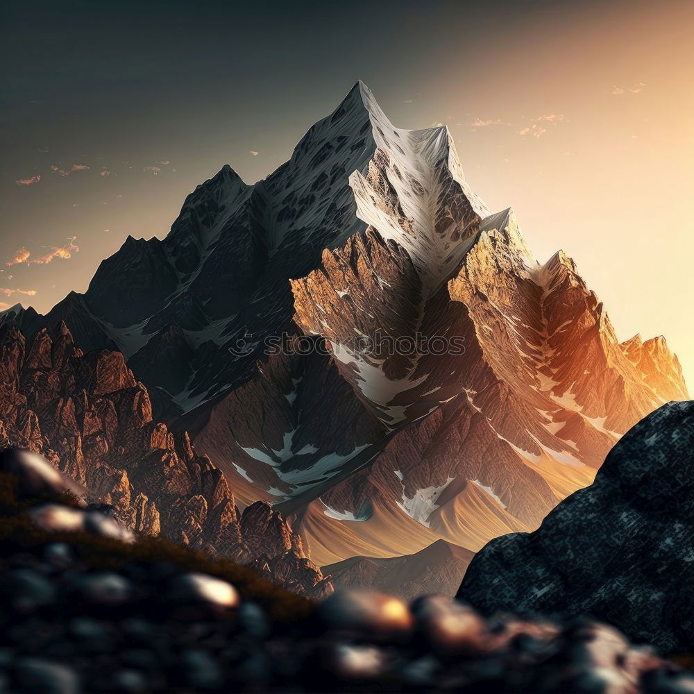 Similar – Image, Stock Photo Snowy path in mountains