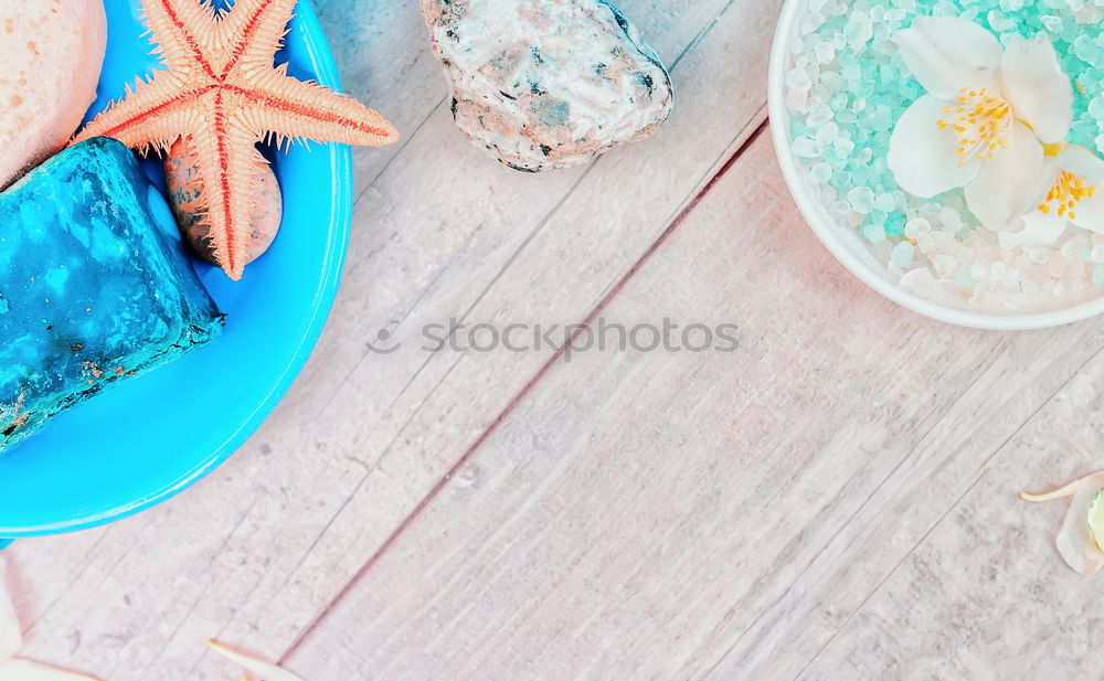 Similar – blue plates with spring flowers, table decoration