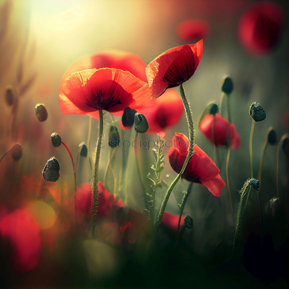 Similar – Image, Stock Photo Poppies on summer meadow