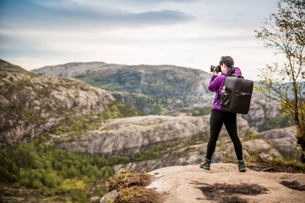 Similar – Young Backpacker enjoying of Nature.