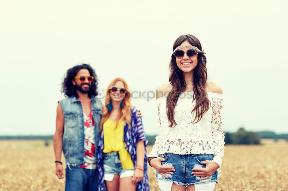 Similar – Image, Stock Photo Group of friends in the street with smartphone