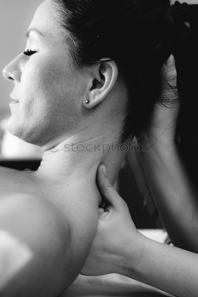 Similar – Image, Stock Photo Man enjoying a back massage