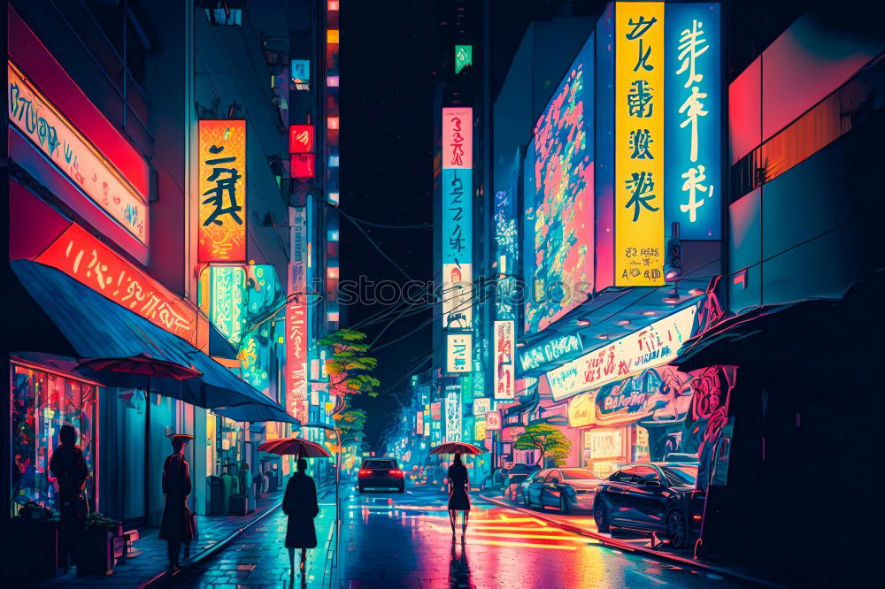 Similar – Image, Stock Photo Biker riding on street at night