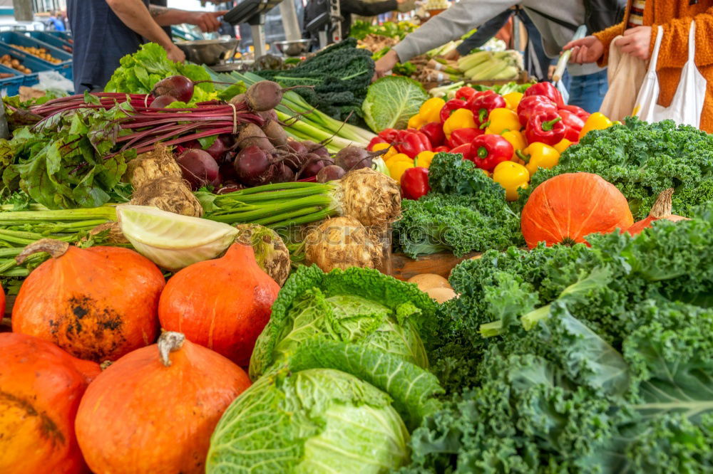 Similar – Image, Stock Photo vegetable stall Food