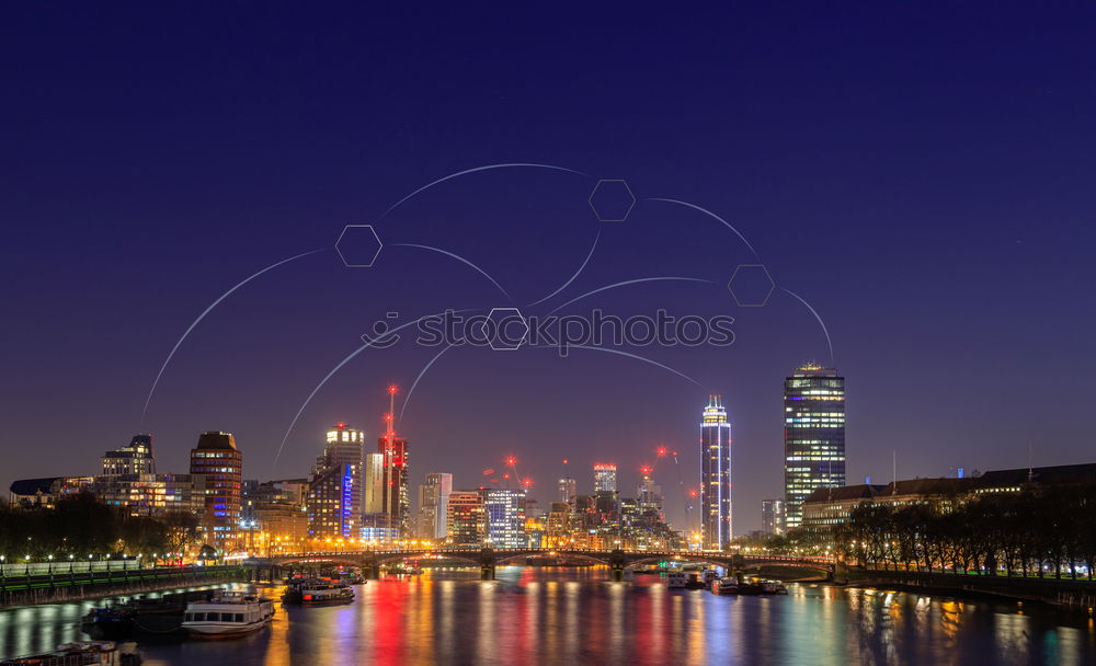 Image, Stock Photo Skyscraper Bridge