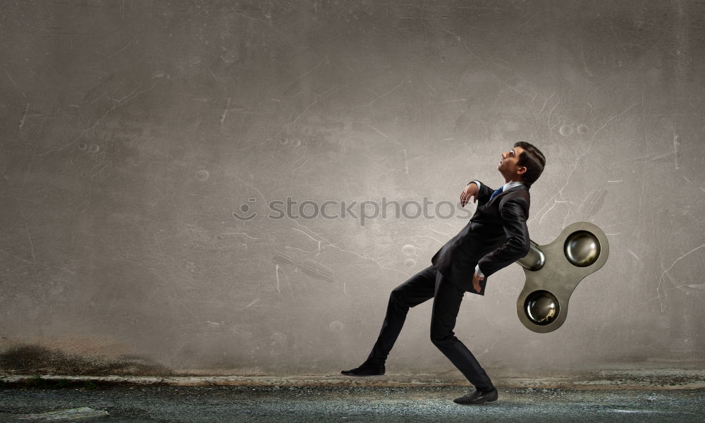 Similar – Image, Stock Photo Woman balancing on ladder