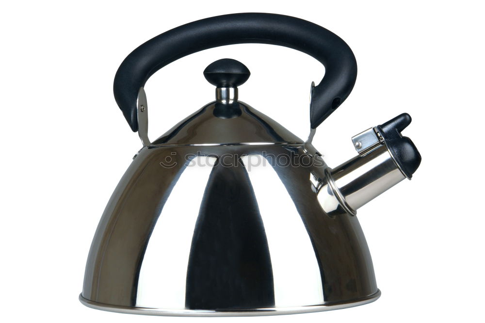 Similar – Image, Stock Photo metal kettle on a gas stove. kettle boiling on a gas stove. Focus on a spout. Tea kettle with boiling water on gas stove