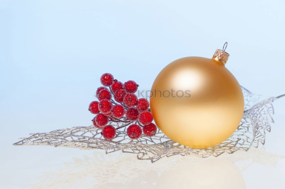 Similar – Image, Stock Photo Three Christmas tree balls with golden stars