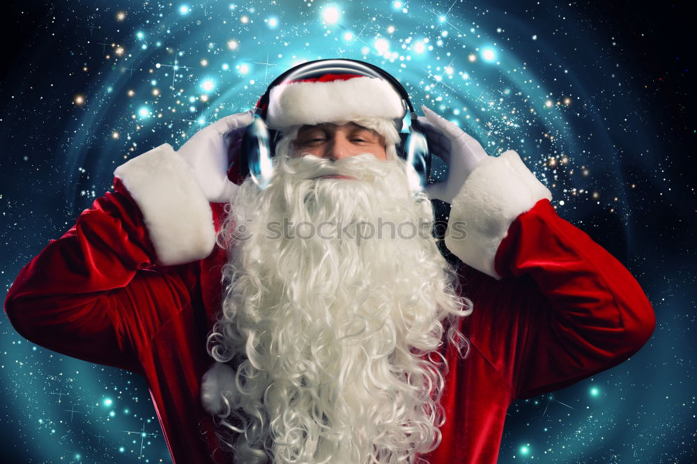 Similar – Image, Stock Photo boy with a megaphone at christmas on black background