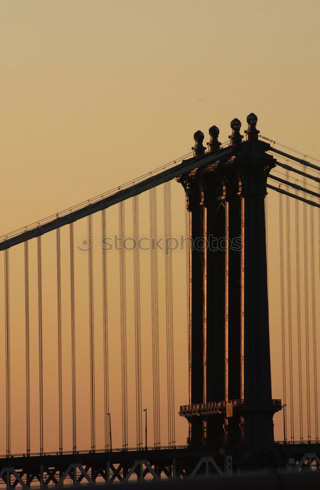 Image, Stock Photo Bridge construction in sunset illumination