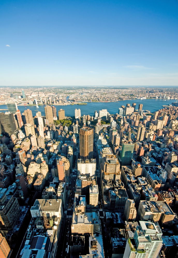 Similar – Image, Stock Photo The Chrysler Building offers a great view of the New York skyline and the Empire State Building rises up into the sky in the middle.