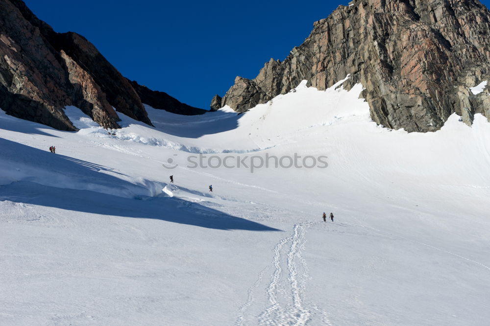 Similar – Image, Stock Photo Mountaineers walking on Monte Rosa Glacier, Italy