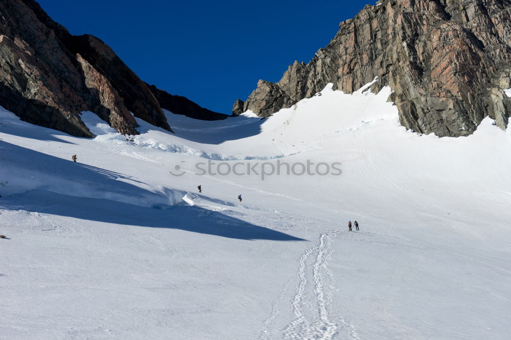 Similar – Image, Stock Photo Mountaineers walking on Monte Rosa Glacier, Italy