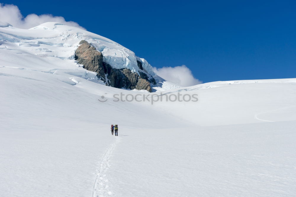 Image, Stock Photo Mountaineers walking on Monte Rosa Glacier, Italy