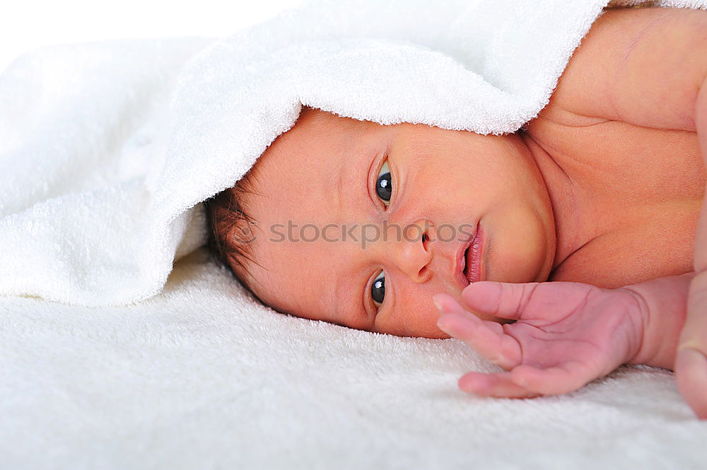 Similar – Image, Stock Photo newborn baby experiencing the world