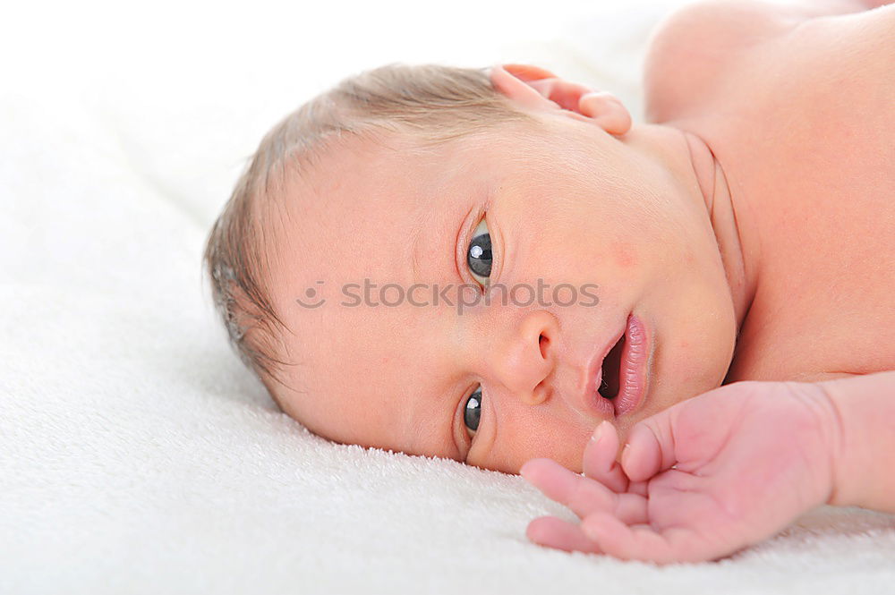 Similar – Image, Stock Photo newborn baby experiencing the world