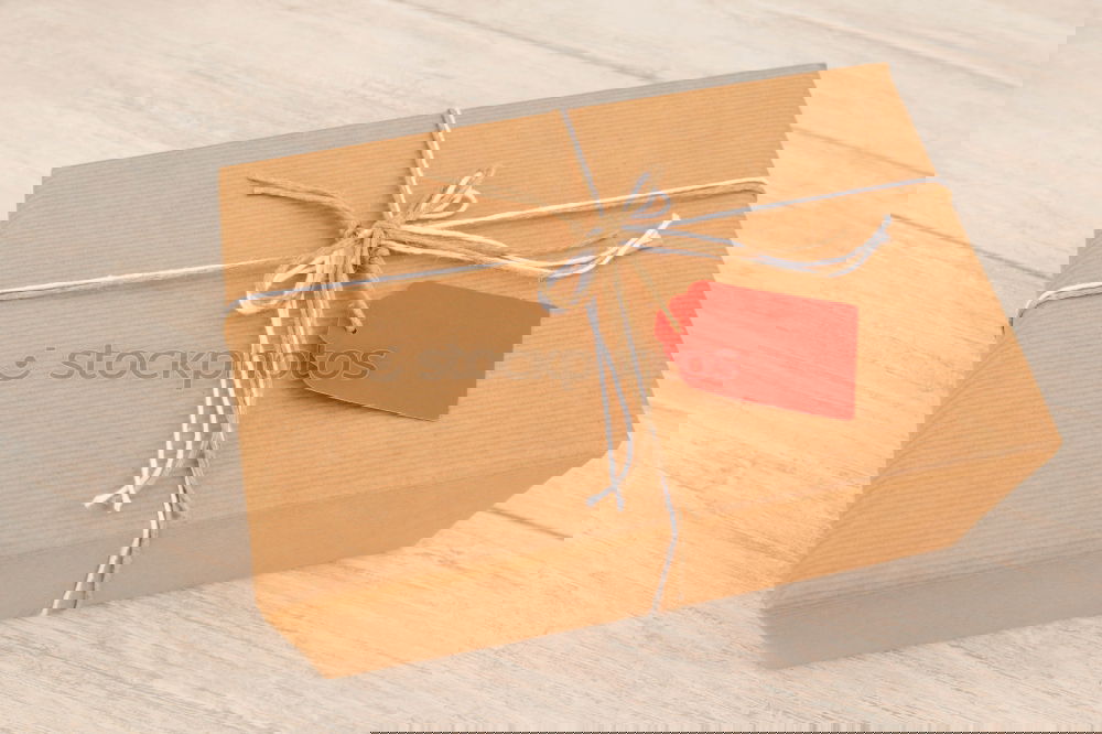 Similar – Image, Stock Photo White gift box on red background. Top view