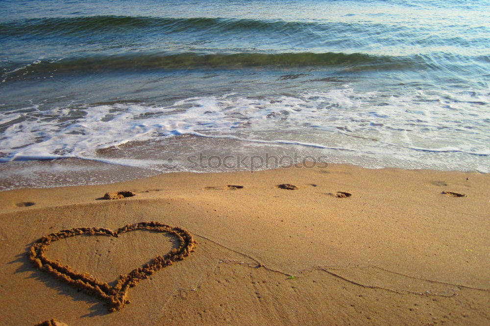 Heart on the beach Ocean