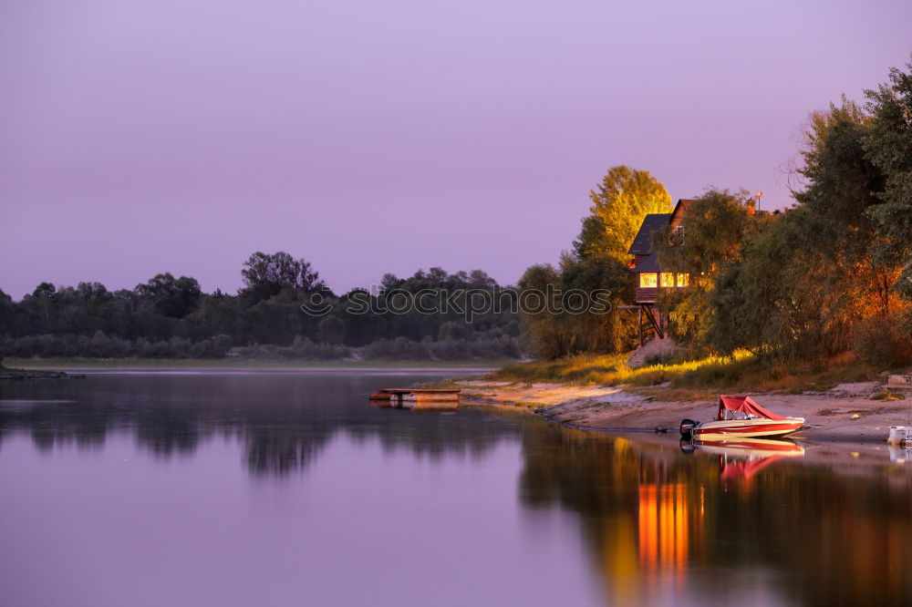 Image, Stock Photo Night on the river Pripyat